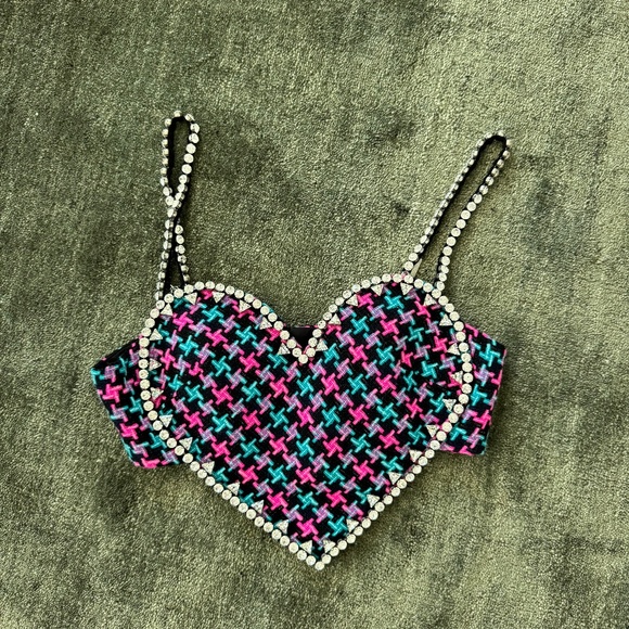 AREA Crystal Tweed Top - Picture 1 of 6
